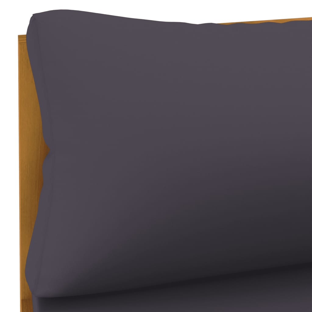 vidaXL 2 Piece Sofa Set with Dark Gray Cushions Solid Acacia Wood-0