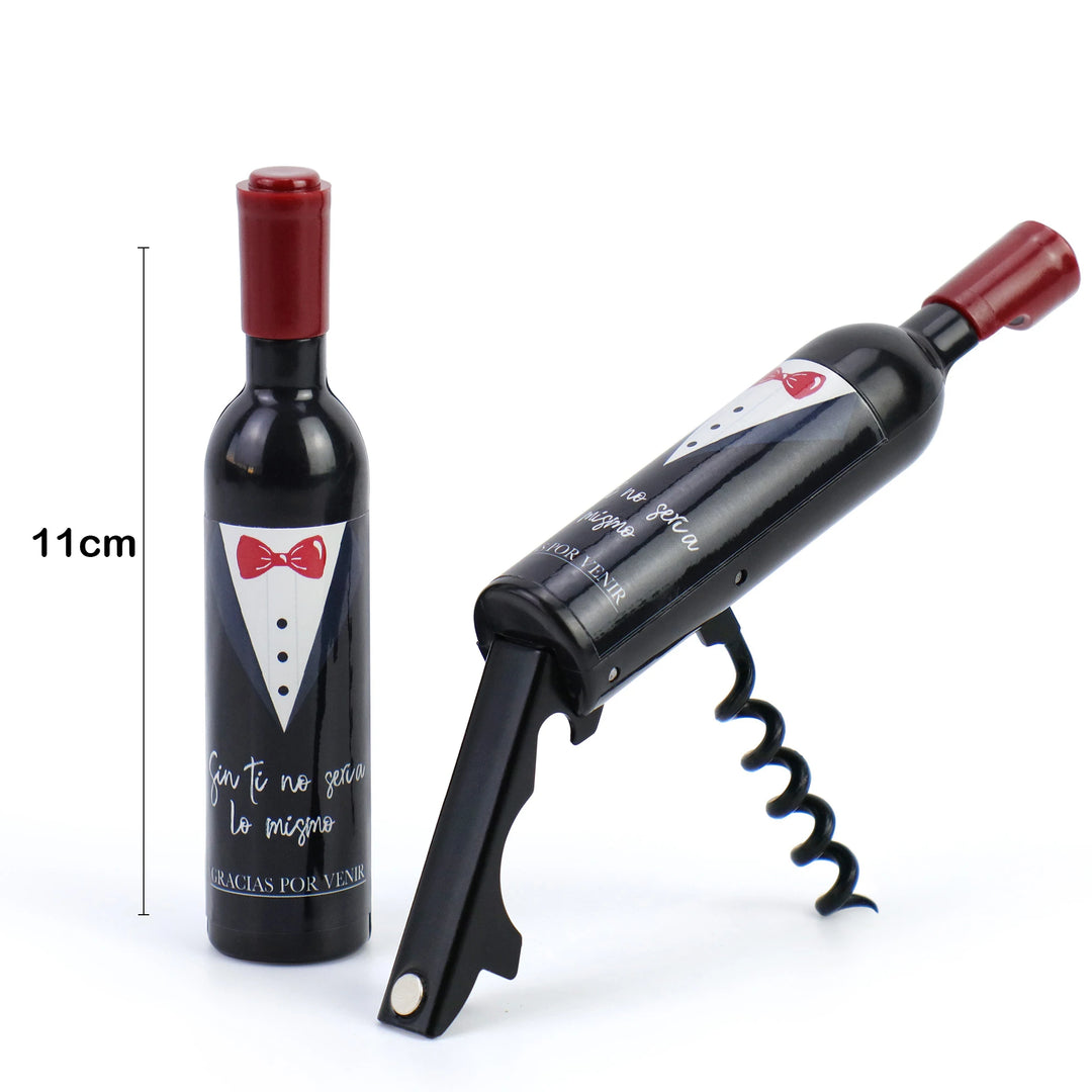 Novelty Corkscrew Wine Bottle Opener w/Tuxedo Label (12 - 42pc Sets)