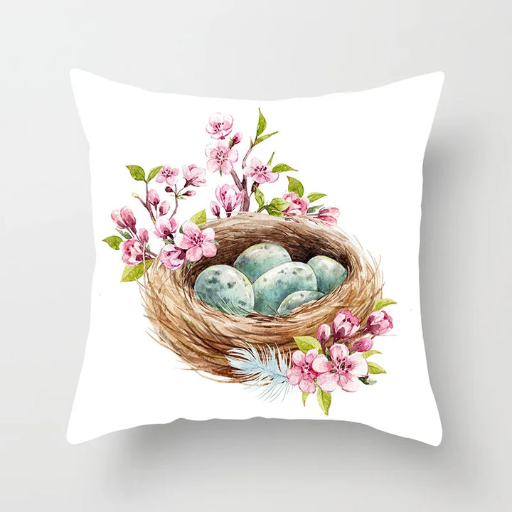 Happy Easter Pillowcase Easter Decorations For Home Party Sofa Pillow Case Rabbit Bunny Eggs Pillow Cover 45*45CM