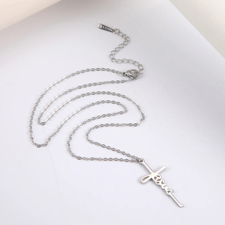 MY SHAPE Stainless Steel Unisex "Jesus" Cross Pendant Necklaces