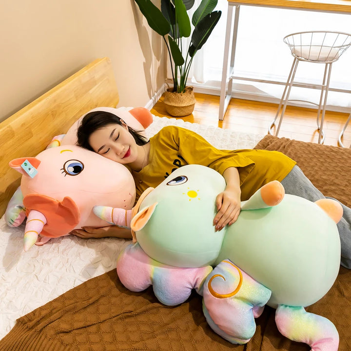 Kawaii Giant Star Rainbow Unicorn Plush Toy Soft Stuffed Unicorn Toy Animal Horse Toys For Children Girl Pillow Birthday Gifts