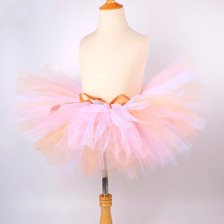 Infant & Toddler Girls Tutu Skirt with Floral Bunny Ears Headband