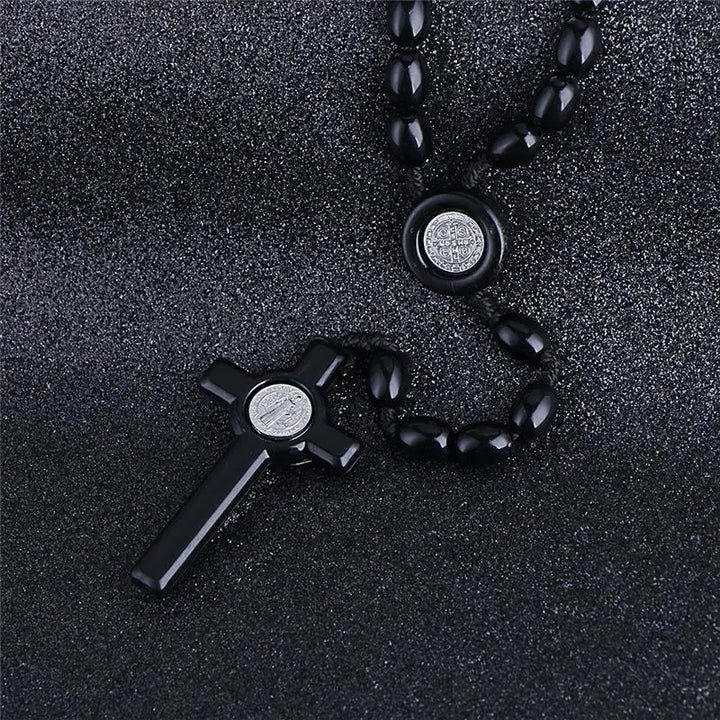 Komi Rosary Beads JESUS Coin Cross Pendant Necklace for Women Girls Catholic Religious Jewelry Holy Rosaries Necklaces R-026
