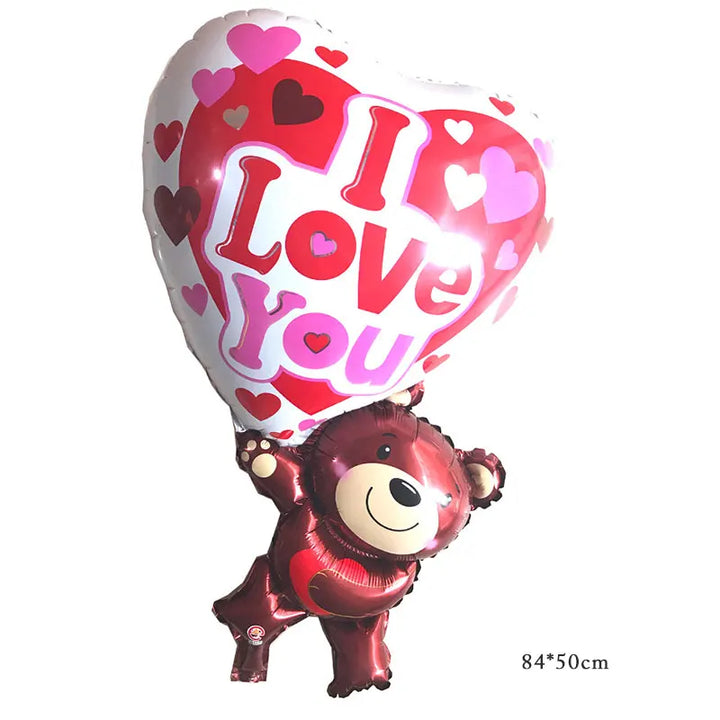 HOT! Love Letter, Teddy & Kisses Foil Valentine Balloons (1PC)