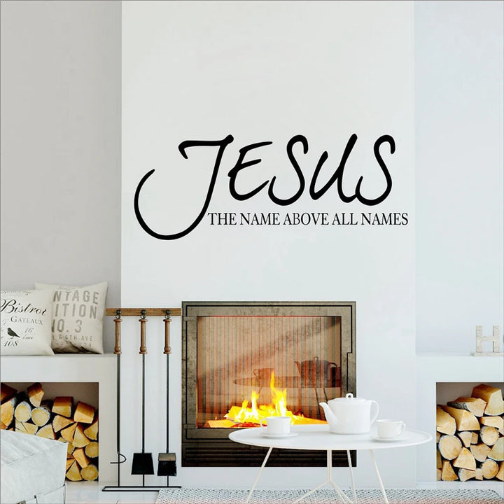 Jesus Name Above All Names Quote Wall Decal Sticker Vinyl Bible Verse Religious Pray Lettering Wall Decal Home Decor Art Mural