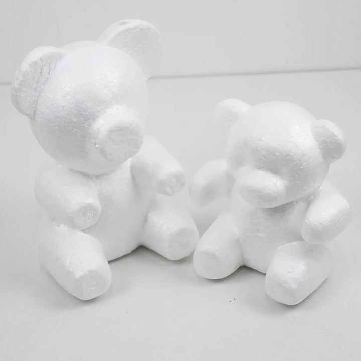 CYUAN Wedding Decoration 16/20cm Polystyrene Styrofoam Modeling Bear Foam White Bear Valentines Day Gift Baby Shower Birthday