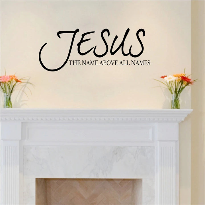 Jesus Name Above All Names Quote Wall Decal Sticker Vinyl Bible Verse Religious Pray Lettering Wall Decal Home Decor Art Mural
