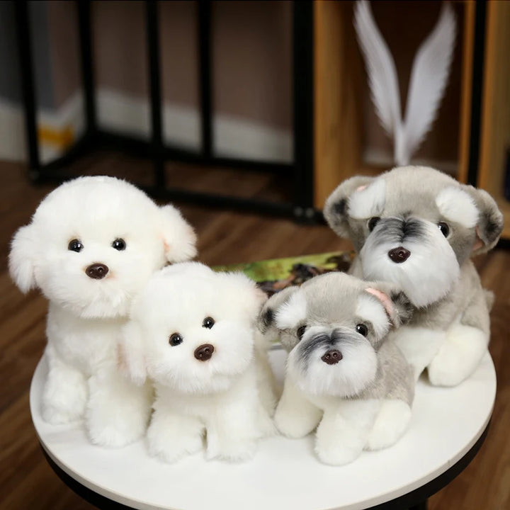 High-quality Simulation Cute Dog Plush Toy Baby Toy Bichon Poodle Schnauzer Stuffed Plush Animal Girl Gift Toys For Children