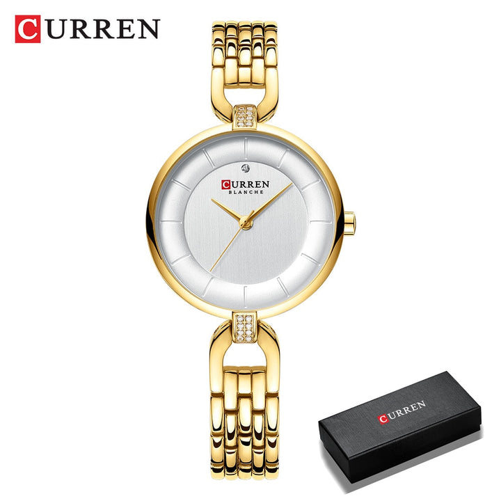 CURREN Quartz Women Luxury Rhinestone Clock Woman Gift Charming Ladies Stainless Steel Bracelet Women Wristwatch Montre femme