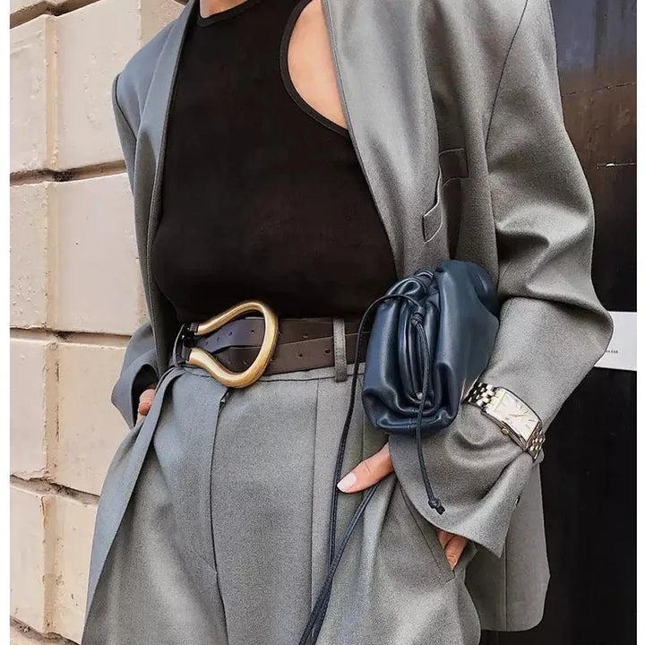 Luxury Brand Newest Fashion U-shaped Soft Faux Leather Belts Personality Double Layer Waistbands Shirt Knotted Belt Long Straps