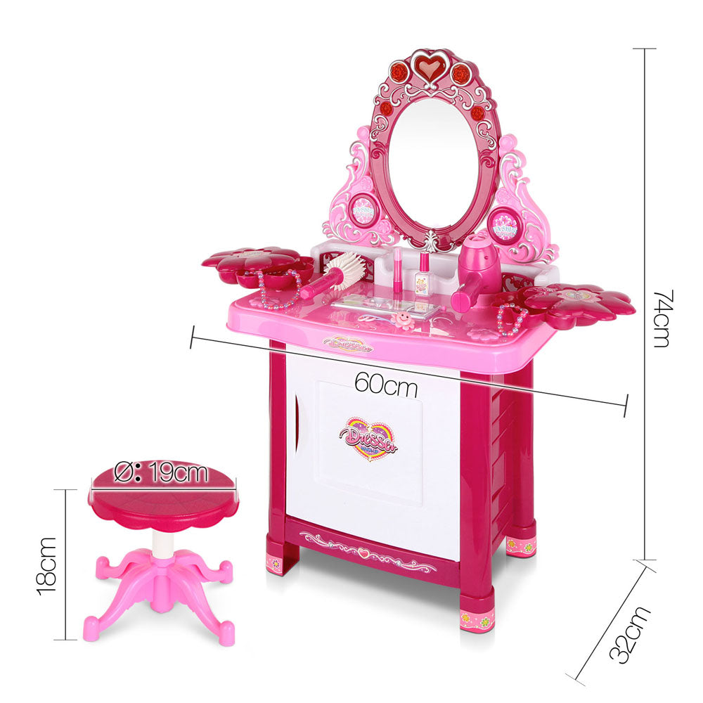 Keezi 30 Piece Kids Dressing Table Set - Pink-1