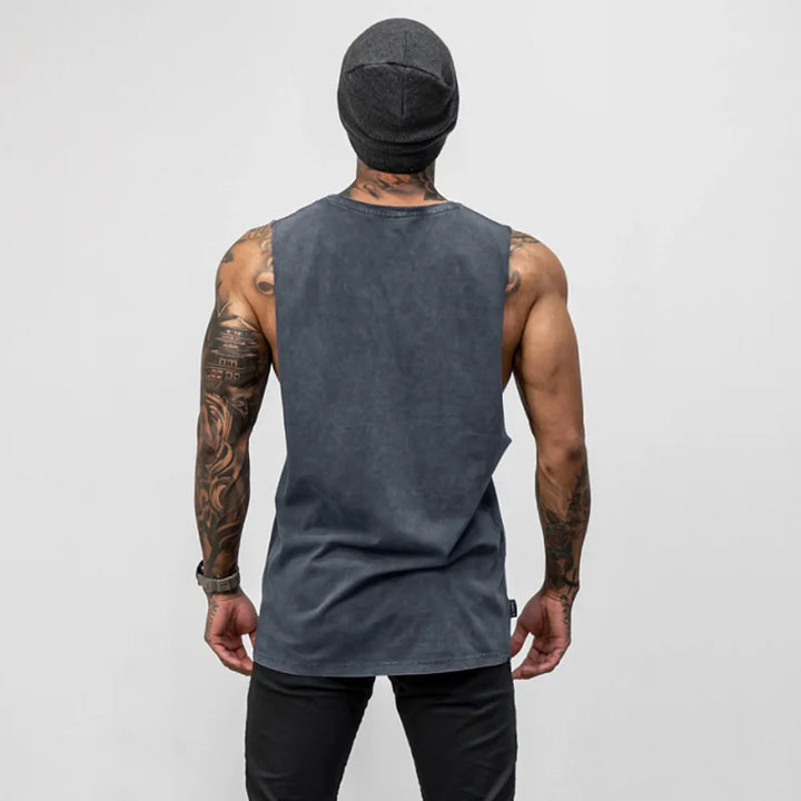 Men's Brand Summer Gym Cotton Tank Top Sleeveless Shirt Man Bodybuilding Clothing Casual Fitness Workout Running Vest Sportswear