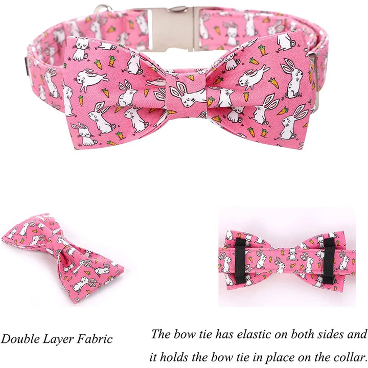 UNIQUE STYLE PAWS Easter Day Dog Collar with Bowtie
