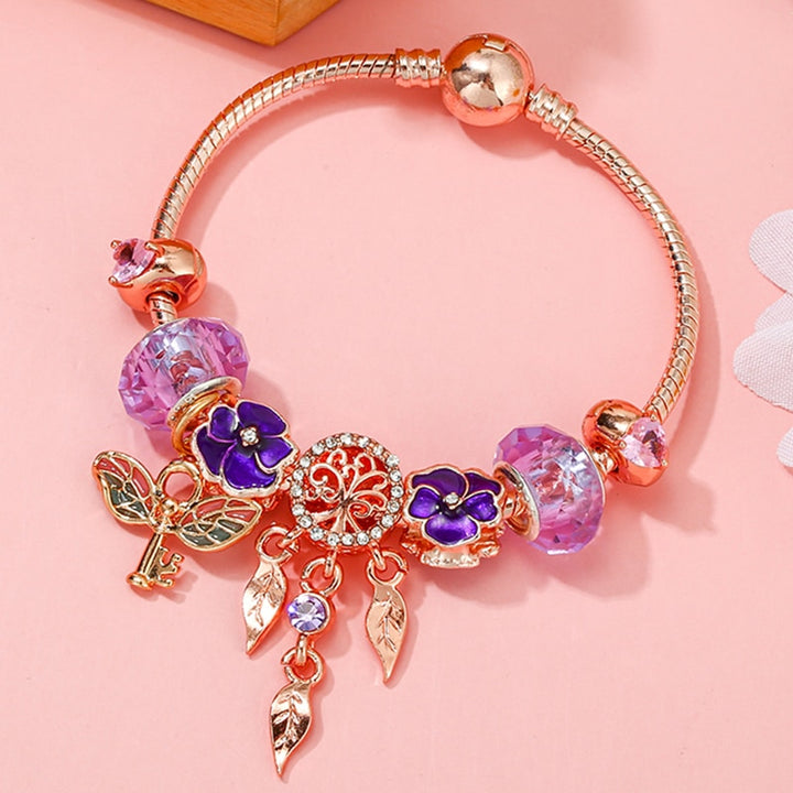 Foreign Trade Supply Rose Gold Crystal Charm Ladies Bracelet DIY Jewelry Boutique Brand Ladies Bracelet Gift Direct Sales