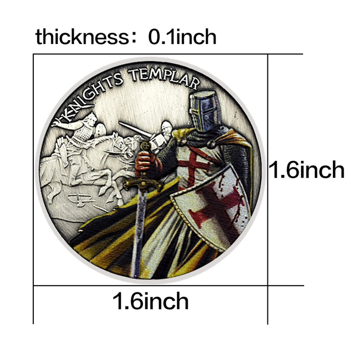 Knights Templar Commemorative Coin Metal Religious Home Decoration Coin Collection Gift