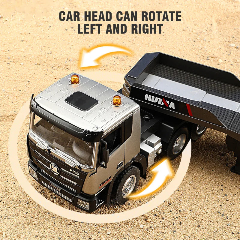 Huina RC Truck Model RC Trailer 1:24 2.4G Remote Control Construction Radio Control Flatbed RC Car Truck Machine Gifts
