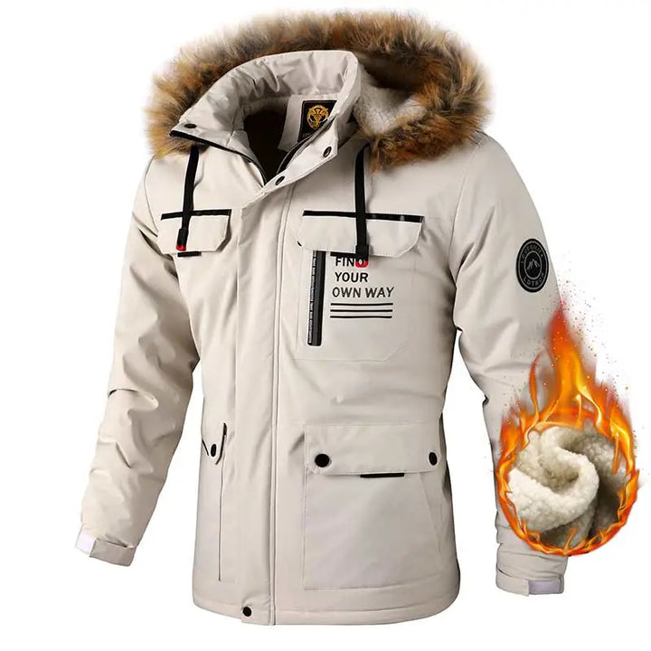 Men's Winter Clothing Clothing Warm Fleece Thick Waterproof Outdoor Soft Shell Fashion Men's Casual Windbreaker Jacket Hooded Ja