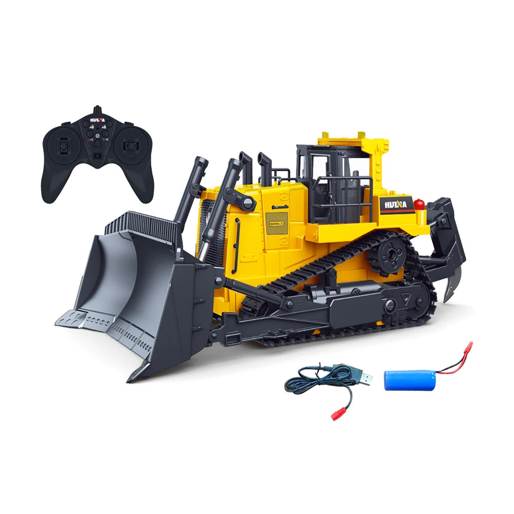 HUINA 1554 RC Bulldozer Rc Bagger Crawler Excavator 2.4G Remote Control Cars RC trucks for Adults RC Tractor Bagger Trailer Gift