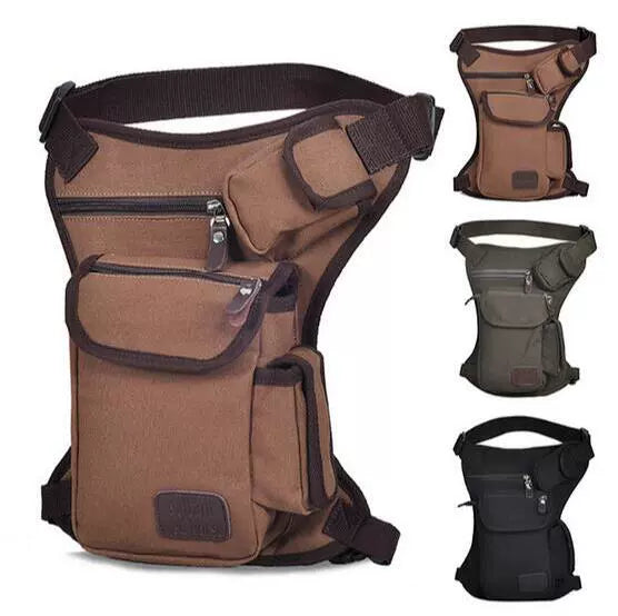 Men's Multifunctional Canvas Leg Bag Military Fans Combat Bag Outdoor Sports Cycling Waist Bag Legging Bag Leg Bag Kit New