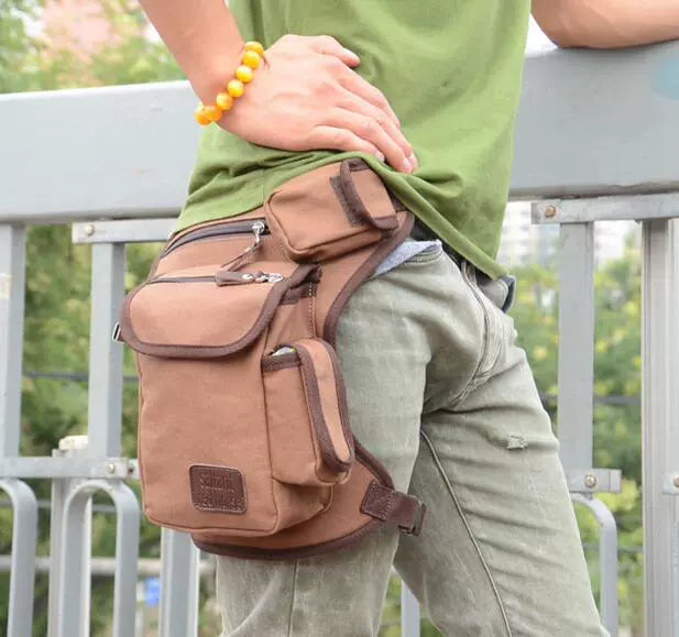 Men's Multifunctional Canvas Leg Bag Military Fans Combat Bag Outdoor Sports Cycling Waist Bag Legging Bag Leg Bag Kit New