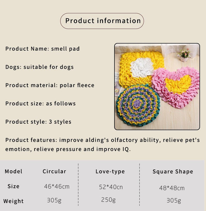 Dog Sniffing Mat Pet Slow Feeding Pad Dog Puzzle Toy Interactive Game Training Foraging Blanket Snack Feeding Mat Pets Supplies-12