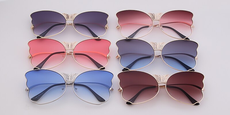Fashion butterfly sunglasses women luxury brand designer pink vintage oversized sun glasses shades for women-1