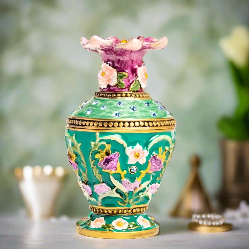 Green Vase Trinket Box