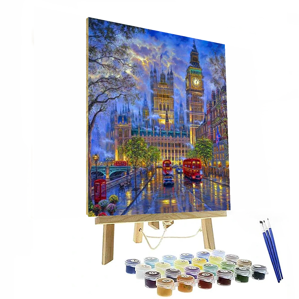 British London Night Paint By Numbers Painting Kit-1