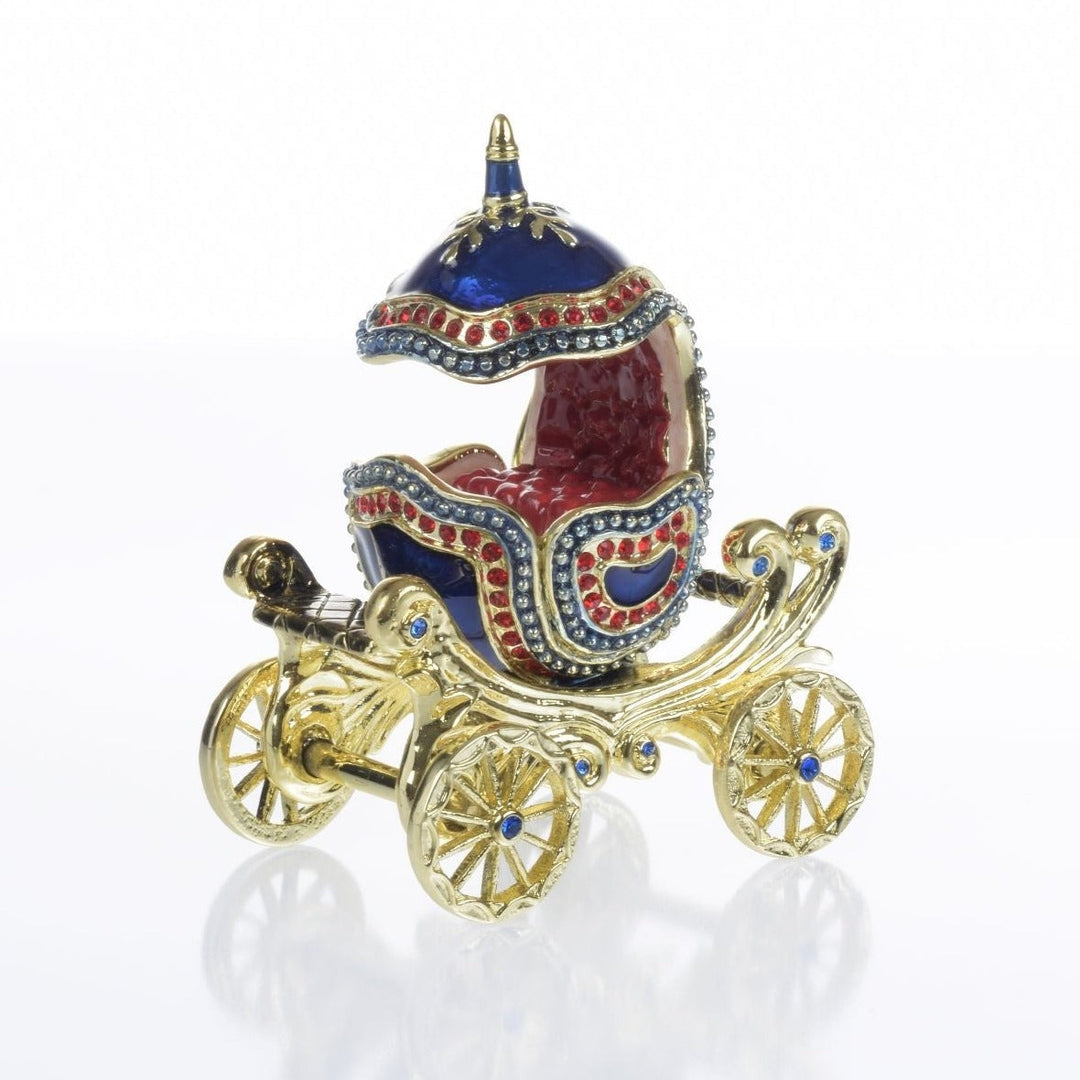 Limited Edition 1 of 250 Blue Faberge Royal Carriage Trinket Box-0