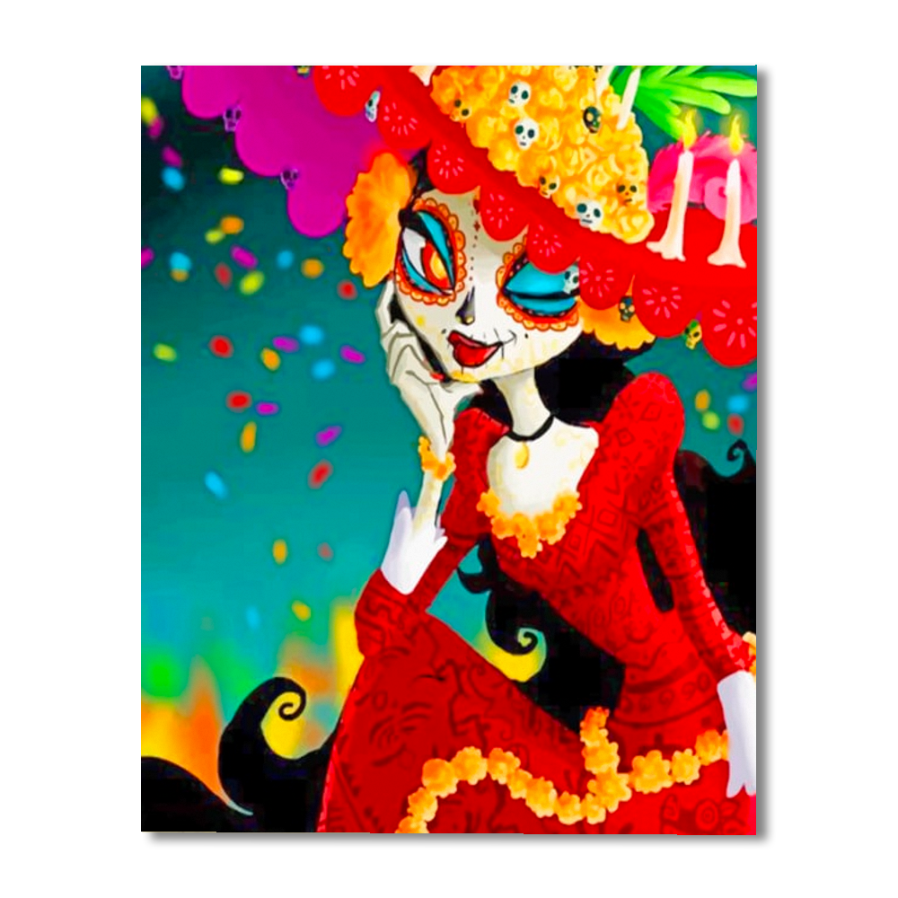 ARTISTRY RACK Sugar Skull Lady Paint-By-Numbers Painting Kit
