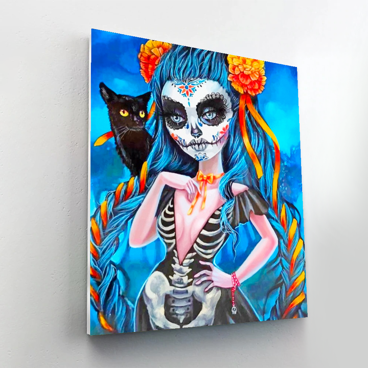 ARTISTRY RACK Halloween Sugar Skull Woman Paint-By-Numbers Painting Kit
