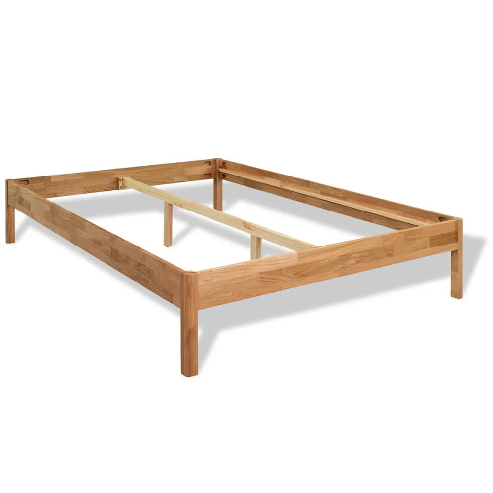 vidaXL Bed Frame Solid Oak Wood 59.8"x79.9"-1