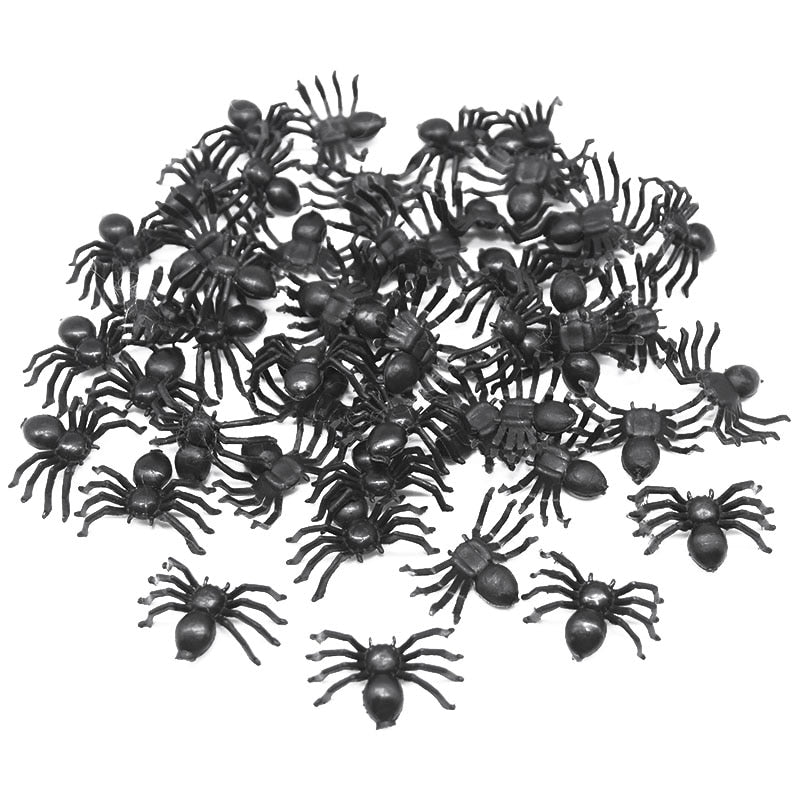 Halloween Horror Black Spider Decorations (50pc Set)