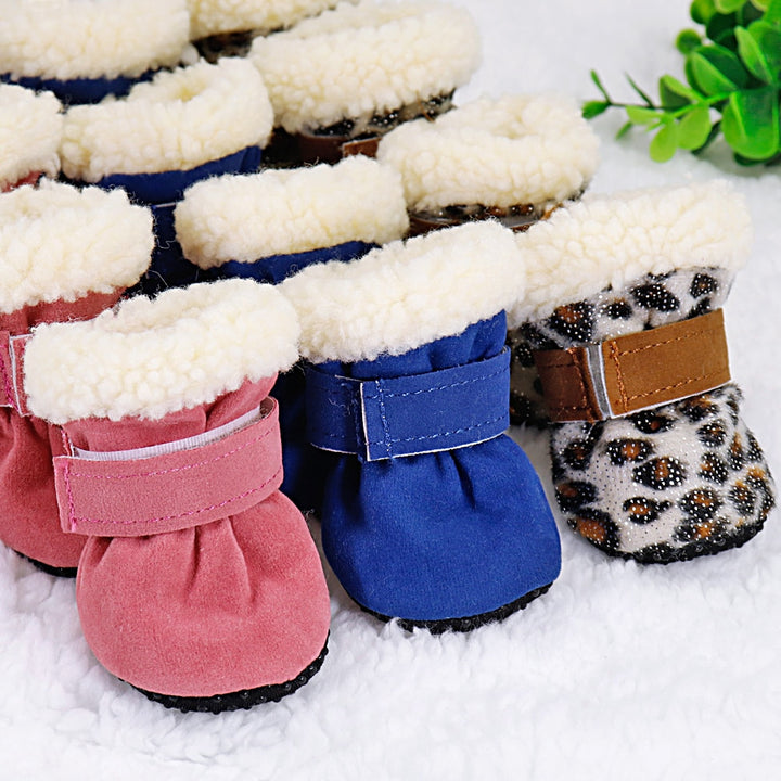 4pcs Winter Anti-Slip Pet Boots for Small Pets