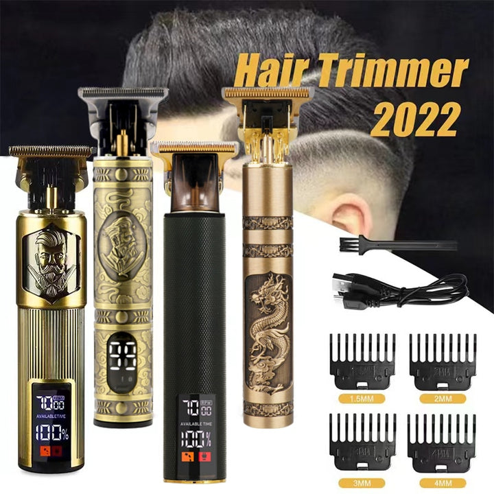 OIMG T9 Vintage Stainless Steel Rechargeable Professional Hair Trimmer