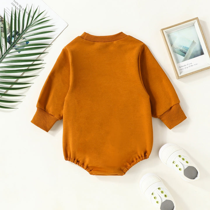 LIORAITIIN "The Pumpkin Patch Co." Long Sleeve Printed Baby Romper