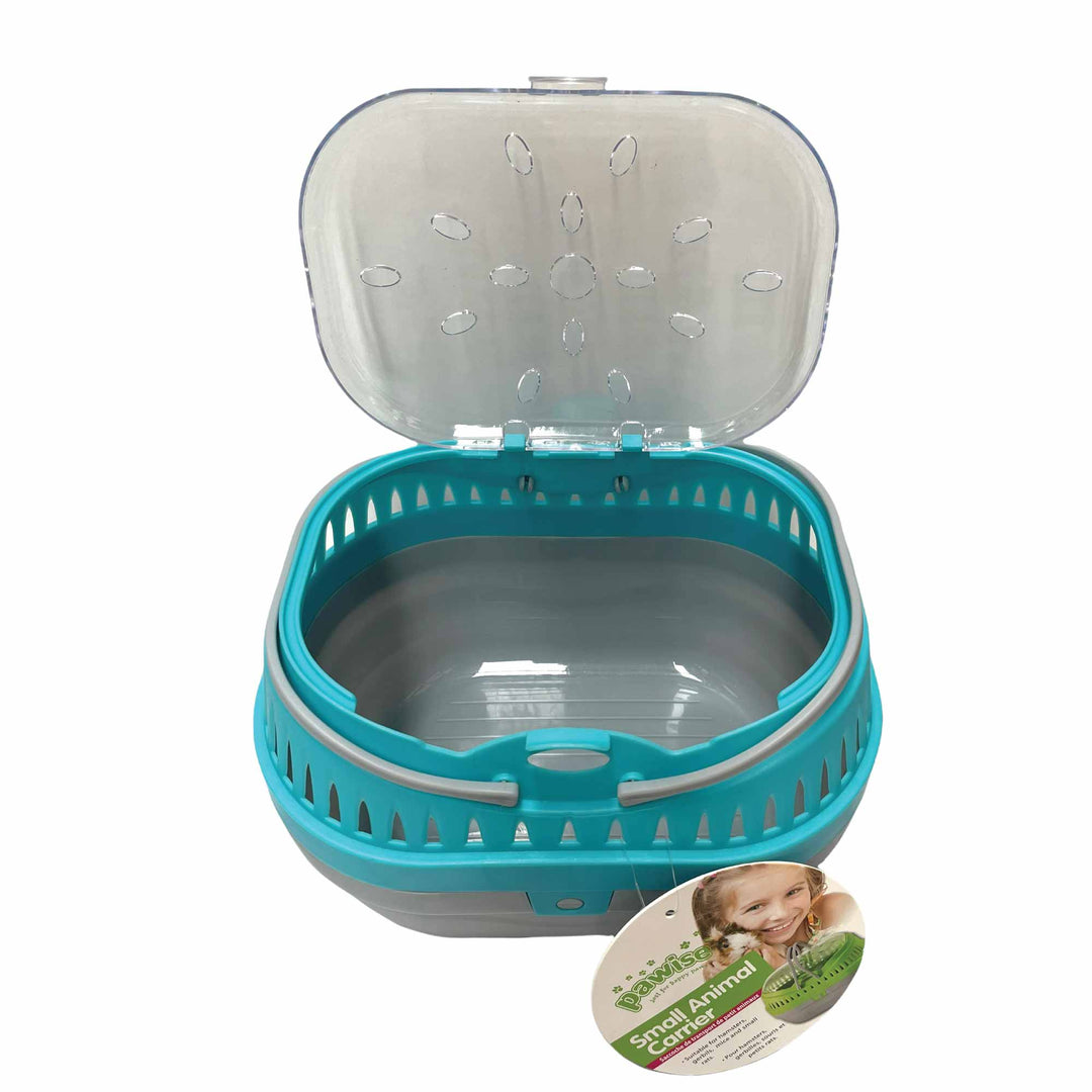 Animal Carrier For Small Pet - Blue Plastic Guinea Pig Mouse Hamster Travel Cage-2