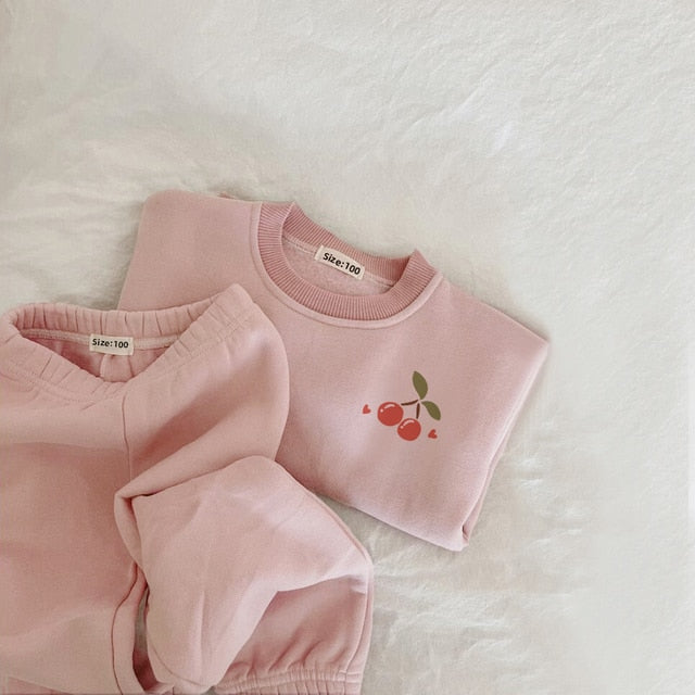 Winter Warm! Soft & Thick - Embroidered Fleece Infant Sweat Set