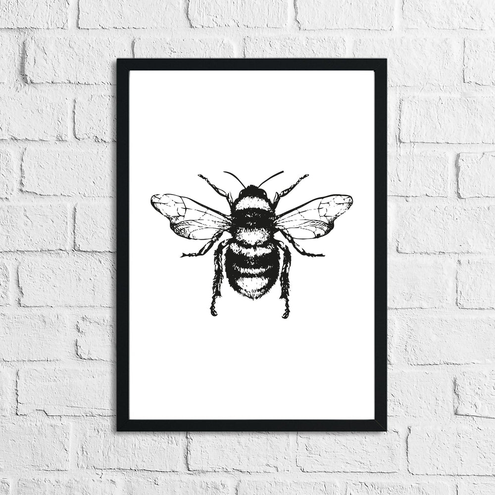 Bumble Bee Cute Simple Home Wall Decor Print-1