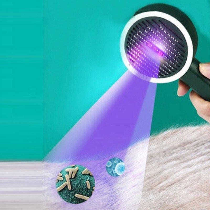 Dog Brush UV Sterilization Pet Hair Remover Insect Removal Cat Brush To Floating Hair Massage Dogs Grooming Pet Supplies-8