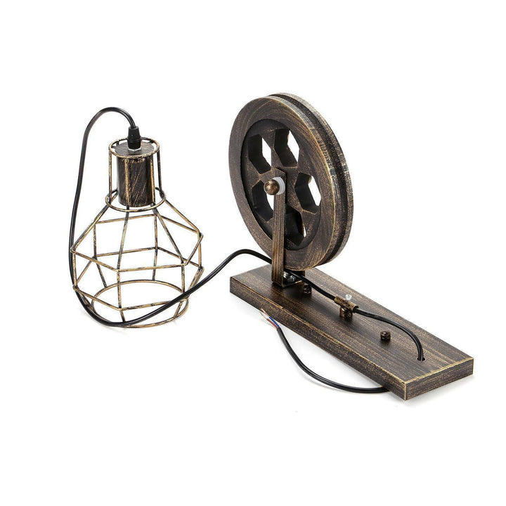 Industrial Pulley Wall Sconce Cage Wall Light Home Restaurant Farmhouse~1163-13