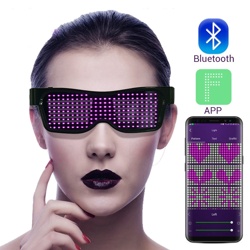 Magic Bluetooth LED Party Glasses APP Control Luminous Glasses EMD DJ Electric Syllables Glow Party Supplies Drop Shipping-0
