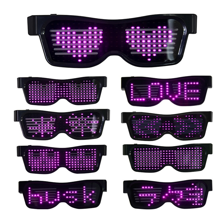Magic Bluetooth LED Party Glasses APP Control Luminous Glasses EMD DJ Electric Syllables Glow Party Supplies Drop Shipping-13