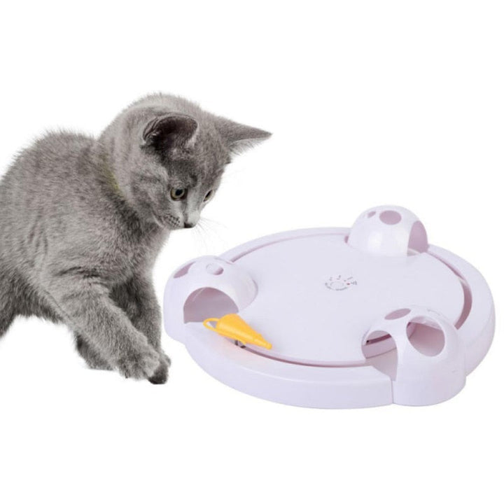 Electric Cat Toy Smart Pet Cat Toys Interactive Pounce Hide Mouse Hunting Scratch Board Funny Amusement Plate-7
