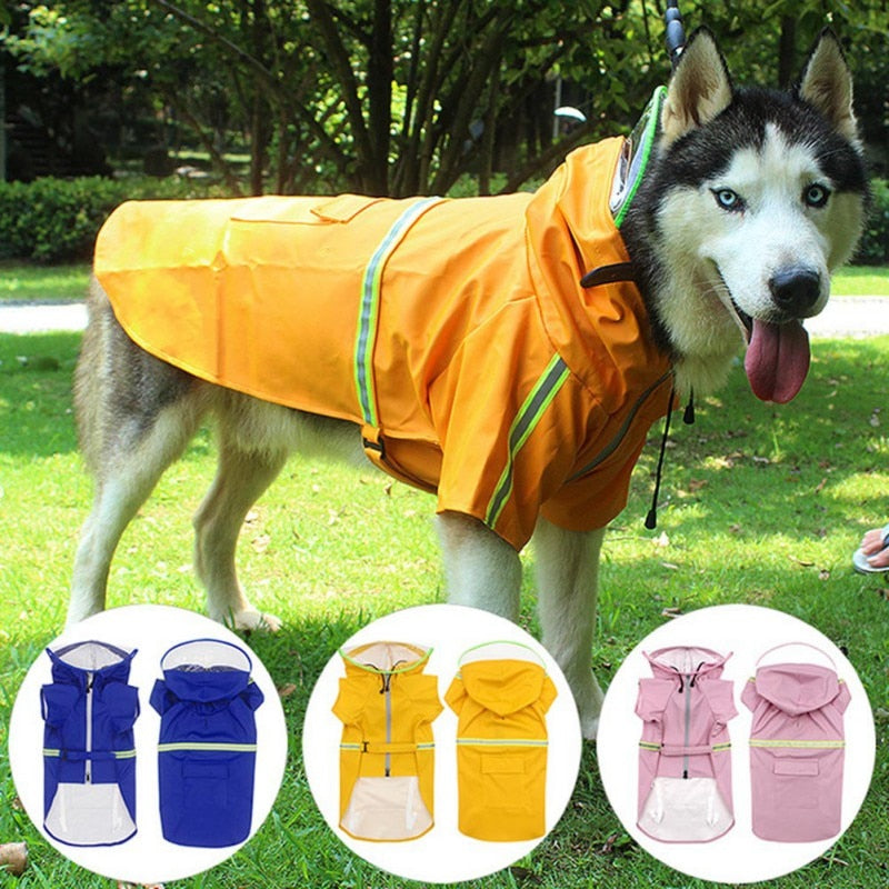 Pet Dog Raincoats Reflective Small Large Dogs Rain Coat Waterproof Jacket Fashion Outdoor Breathable Puppy Clothes 2XL-5XL-1