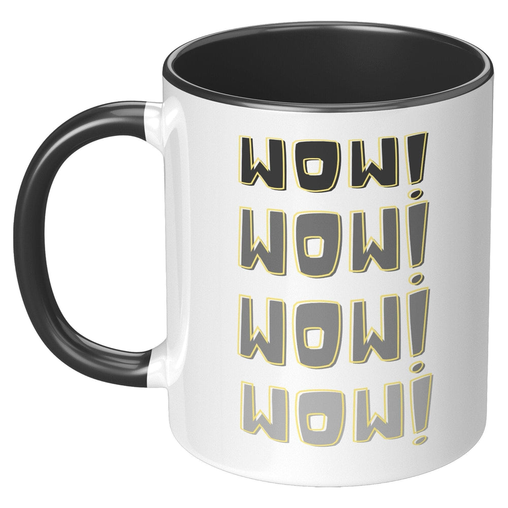 Coffee Cup, Accent Ceramic Mug 11oz, Wow! Wow!-1