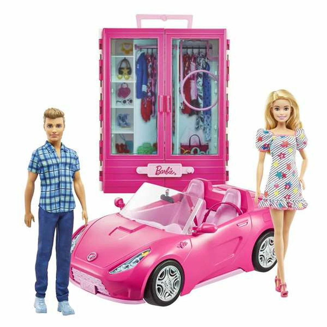 Dukkesett Barbie GVK05 Figurer x 2 Bil Skap-0