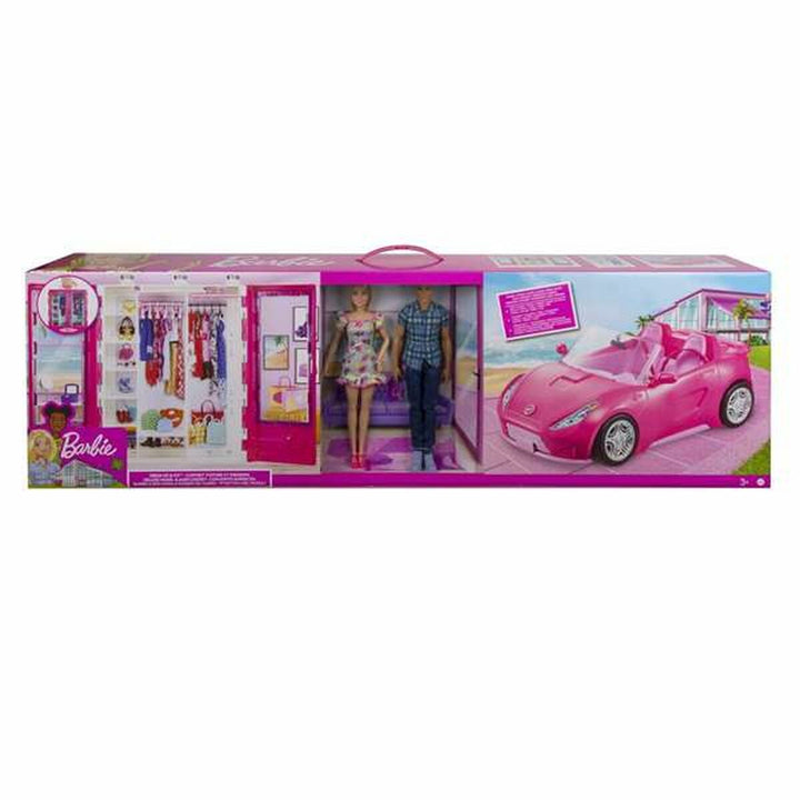 Dukkesett Barbie GVK05 Figurer x 2 Bil Skap-1