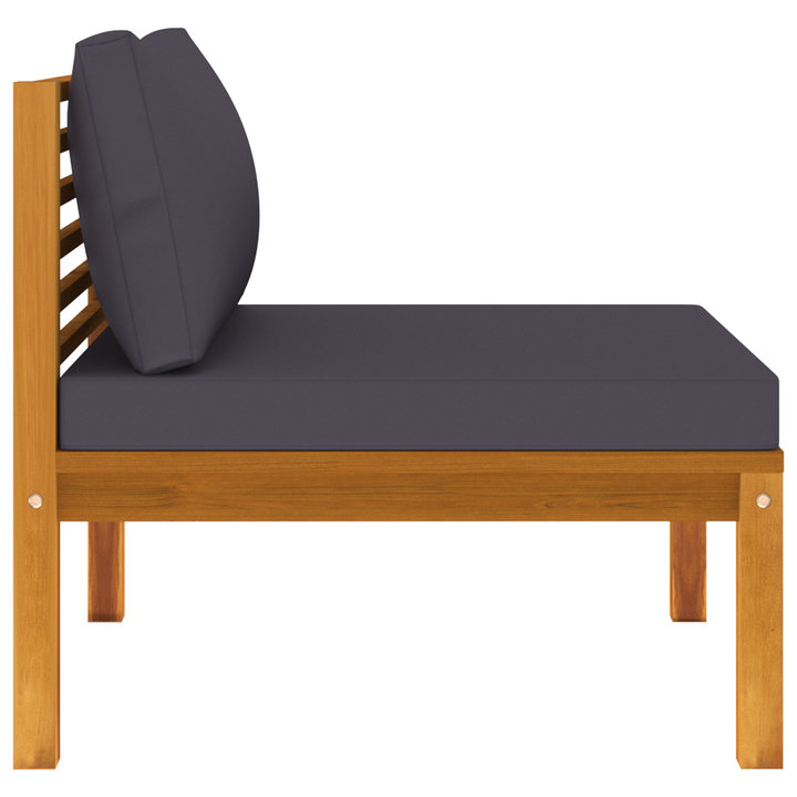 vidaXL 2 Piece Sofa Set with Dark Gray Cushions Solid Acacia Wood-9