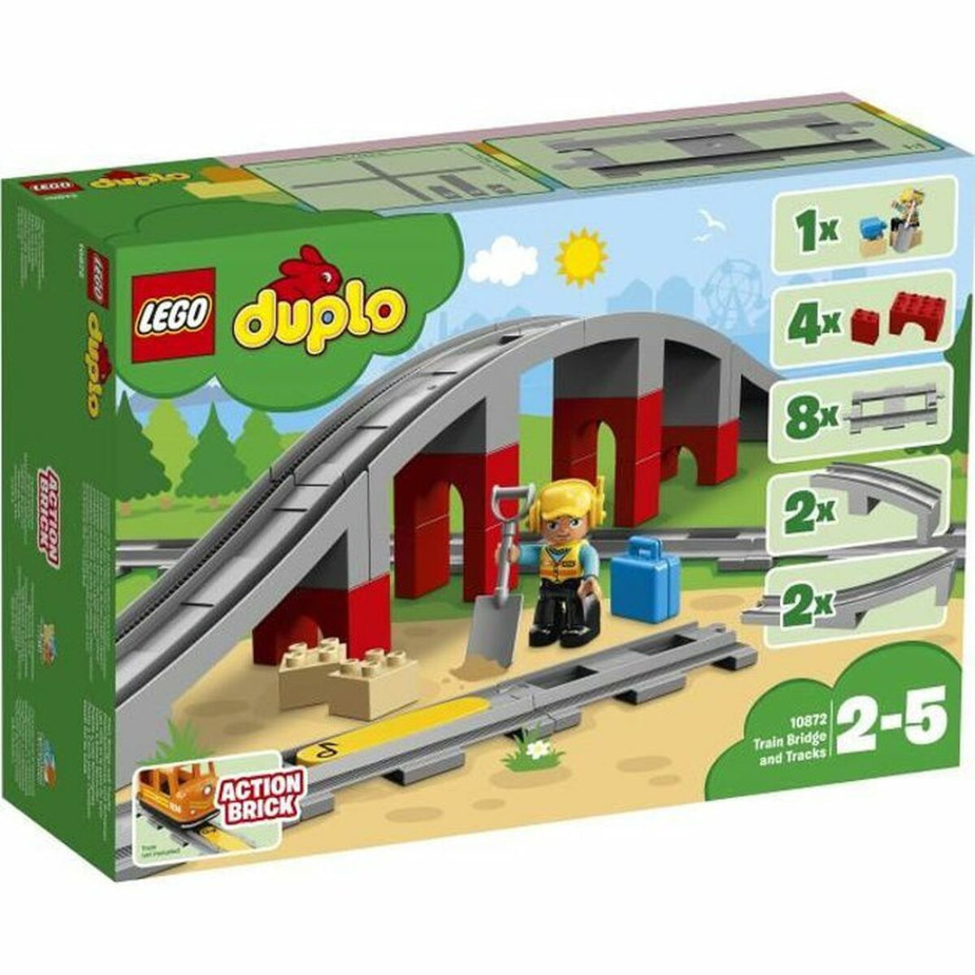 Fordonsspel   Lego DUPLO 10872 Train rails and bridge         26 Delar-1